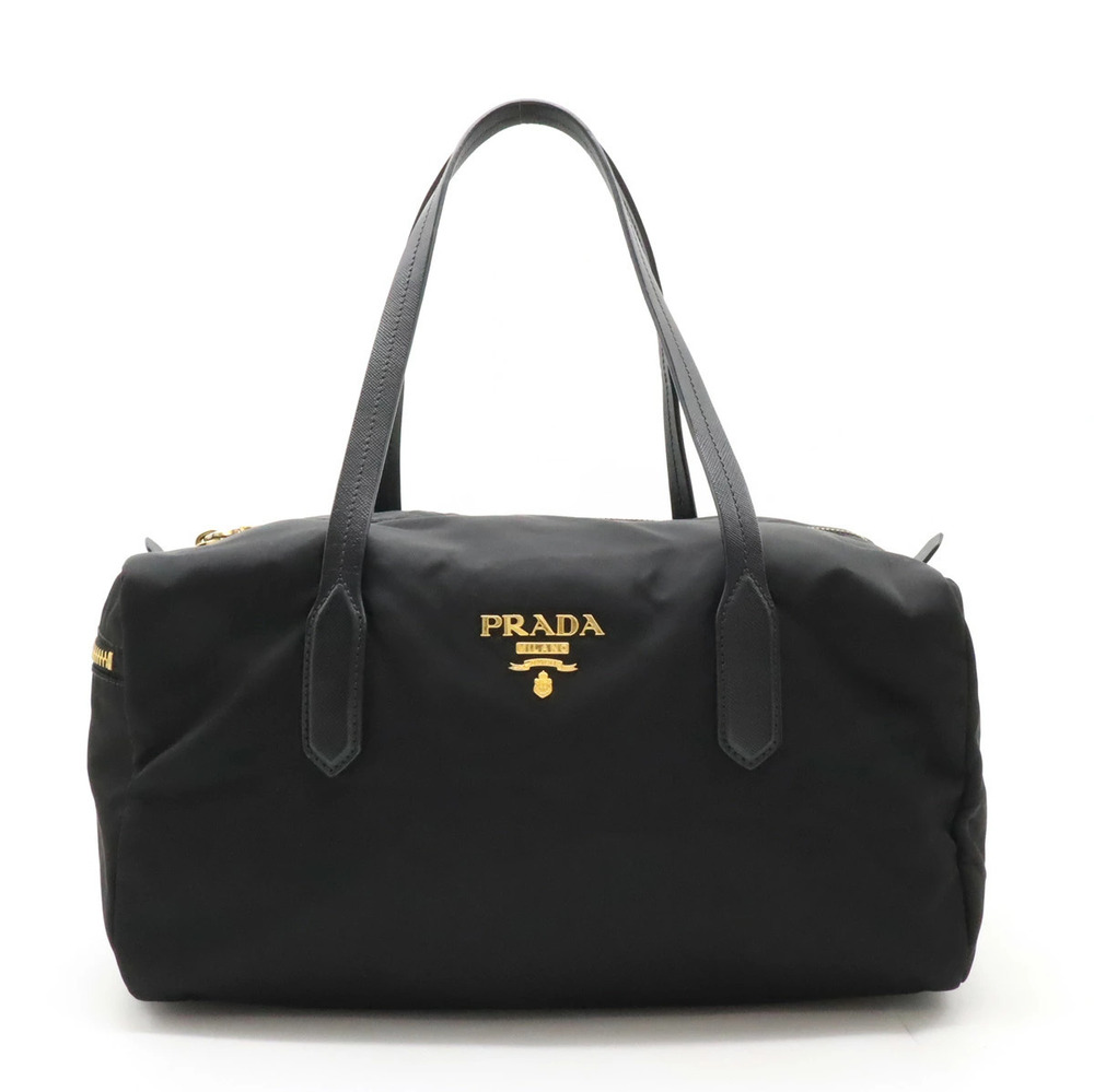 Prada Handbag Boston Bag Shoulder Leather NERO Black